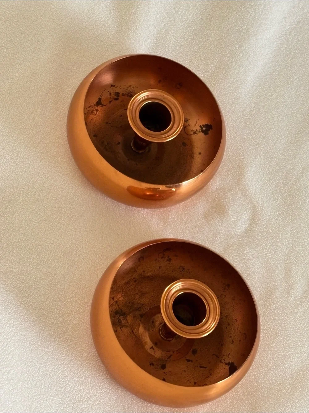 Vintage Solid Copper Candle Holders Set of 2 MCM Made in USA
